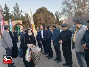 مراسم بدرقه دانش آموزان دختر راهیان نور شاهرود