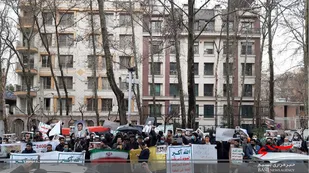 تجمع دانشجویان مقابل دفتر سازمان ملل