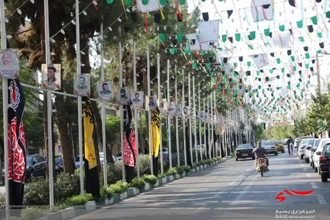 تونل نور شهر ساوه به یاد هشت سال دفاع مقدس آذین بندی شد/ کلنگ زنی  و ایجاد بوستان شهدا  در ساوه