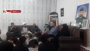 دیدار فرمانده لشکر مقدّس ۱۴امام حسین علیه‌السلام با خانواده شهید امیر حسین براتی