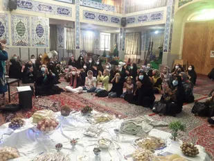 رونمایی از سفره عقد نمادین حضرت فاطمه زهرا (س) و حضرت علی (ع)