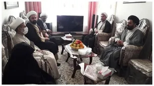 دیدار مسئول سازمان بسیج طلاب و روحانیون سپاه الغدیر با خانواده شهیدان باستانی