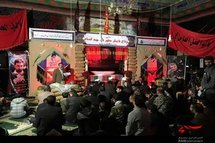 مراسم وداع با دو شهید گمنام در مسجد شهید حیدری نهاوند