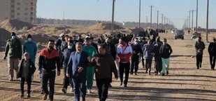برگزاری همایش پیاده روی به مناسبت هفته بسیج در خوسف