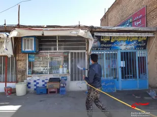 معابر شهرستان رزوه چادگان توسط بسیجیان ضدعونی و گندزدایی شد