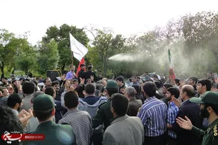 استقبال مردم همدان از پیکر مطهر سردار شهید &laquo;علیرضا شمسی&zwnj;پور&raquo;