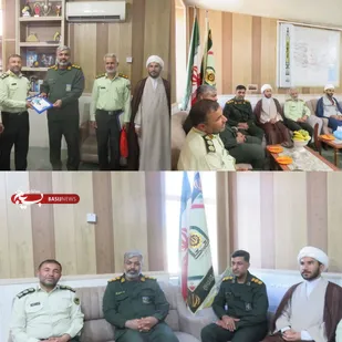 دیدار فرمانده سپاه شهرستان بستک با فرمانده و کارکنان انتظامی به مناسبت هفته فراجا