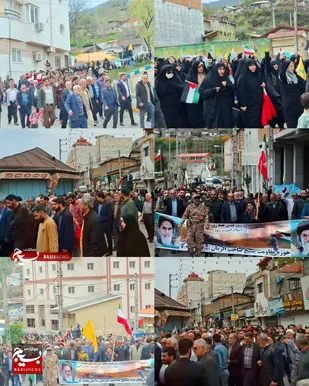 راهپیمایی پرشور مردم ولایتمدار شهر پل&zwnj;سفید در روز جهانی قدس