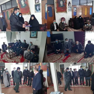 دیدار مسئولین پیشوا با مادر شهید حسن تاجیک