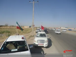رژه خودرویی در شهرستان زاوه