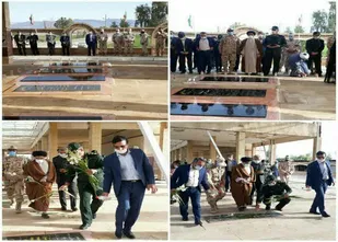 آئین میهمانی لاله ها و عطر افشانی و گلباران مزار مطهر شهدا در دهلران برگزار شد