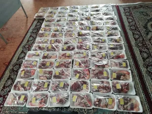 توزیع ۸۰ کیلو گوشت قربانی به نیت رفع گرفتاری و دفع بلا از شیعیان