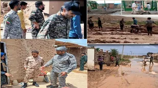 ازکمک رسانی بسیج و لایروبی منازل سیل زده در شهرستان زرندخبرداد