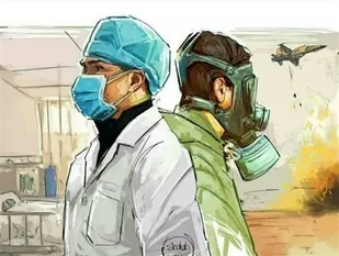 تجلیل سبز پوشان سپاه دیر از کادر درمانی شهرستان