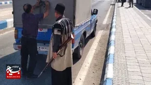 حضور عشایر بختیاری در کنار نیروهای نظامی برای بازرسی