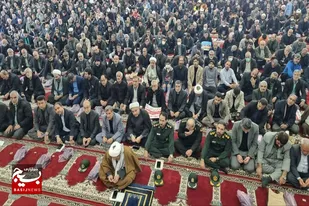 حضور سردار طلایی نیک در جمع راهپیمایان روز قدس نهاوند