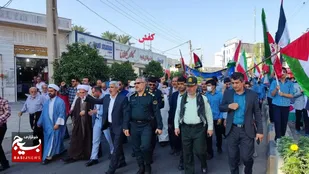 حضور مردم شهرستان جم در راهپیمایی راهپیمایی ۱۳ آبان