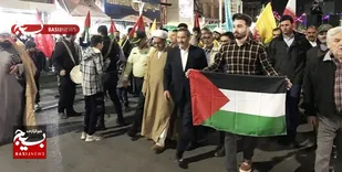جشن و شادمانی مردم قوچان در حمایت از پیروزی مردم فلسطین + فیلم