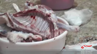 ذبح گوسفند و تقدیم گوشت گرم در اشکفتک