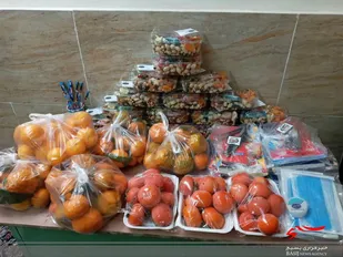 توزیع 60 بسته مواد غذایی ویژه شب یلدا بین خانواده های نیازمند در منطقه کلاک