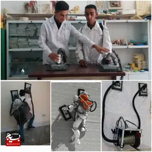 دانش آموزان مستعد خوزستانی و اختراع ربات تمیز کننده نمای ساختمان