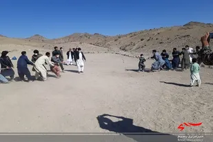 برگزاری برنامه ورزشی بومی محلی در روستای نازیل شهرستان تفتان