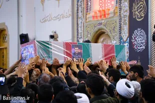 مراسم وداع با طلبه بسیجی شهید مدافع امنیت حسن مختارزاده در قم
