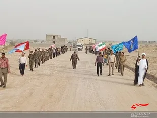 رزمایش الی بیت المقدس در شهرستان بندرخمیر  برگزار شد