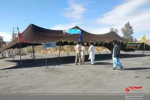 برپایی خیمه مقاومت توسط حوزه امام حسین (ع)خاش