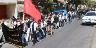 عزاداری دانش آموزان بسیجی شاهرودی به یاد قاسم ابن الحسن (ع)