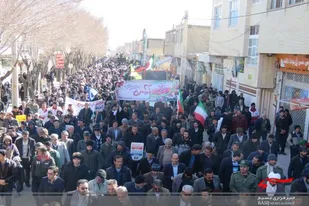 مراسم چهل و یکمین سالگرد پیروزی انقلاب اسلامی در دهاقان برگزار شد/ شعار "مرگ بر آمریکا" و  مرگ بر اسرائیل در خیابان های دهاقان طنین انداز شد + تصاویر