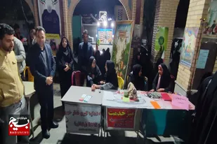 برپایی میزخدمت در تجمع شبانه مردمی شهر صالح آباد