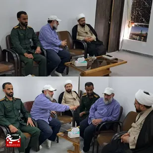 دیدار مسئول قرارگاه عملیات جهادی پهنه ای شمال استان خوزستان با امام جمعه شهرستان کرخه