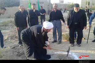 کلنگ&zwnj;زنی مسجد امام حسین (ع) روستای حسام&zwnj;آباد