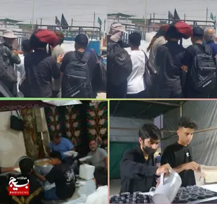 خدمات رسانی موکب باب الحوائج هندیجان در مرز شلمچه به زائران
