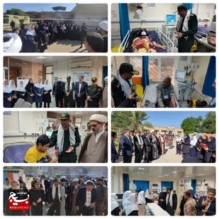 فرمانده ناحیه مقاومت بسیج کارون از بیماران صعب العلاج بیمارستان سینا دیدار کرد