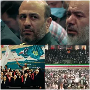 فیلم / سردار فدوی جانشین فرمانده سپاه و سردار حیدرنیا فرمانده سپاه استان البرز در کنار دهه نودی ها
