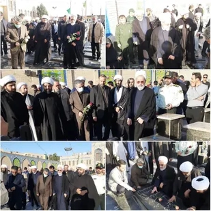 گلباران مزار شهدای طلبه و روحانی شهرستان پیشوا