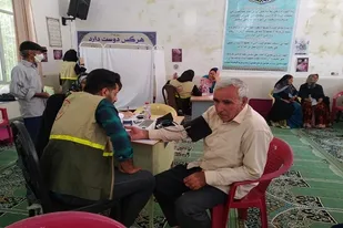 کاروان خدمت بسیج جامعه پزشکی شهرستان ممسنی در دهستان پیراشکفت