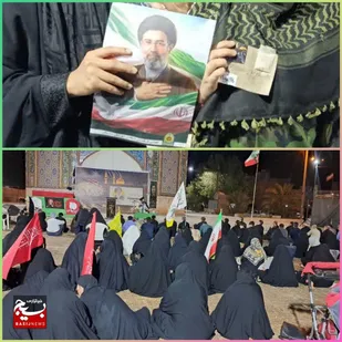 برگزاری پویش یا لثارات الخامنه&zwnj;ای در جوار شهدای گمنام بندرهندیجان