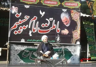 آیین عزاداری امام حسین(ع) در حیاط سپاه شبستر برگزار شد