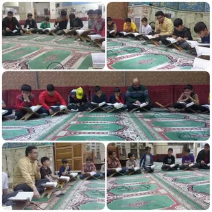 تلاوت قرآن در محله سرچشمه پیشوا همزمان با ماه مبارک رمضان