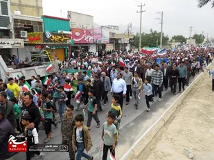 راهپیمایی ۲۲ بهمن در بندر کنگان برگزار شد