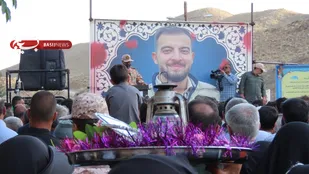 وداع پر شور با شهید تجاوز رژیم صهیونیستی در شهرستان لنجان