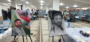 هنرنمایی هنرمندان برای شهید " خوب "  +( تصاویر)