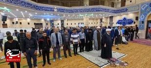 شرکت بسیجیان &zwnj;و پایوران شهرستان دهاقان در نماز عبادی سیاسی جمعه