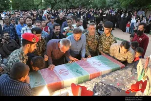 تشییع شهدای گمنام در شهرستان سامان