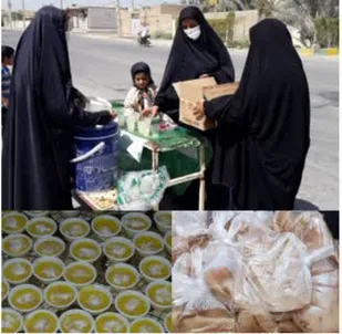برگزاری ایستگاه صلواتی وپخت وپز نذری در شادگان