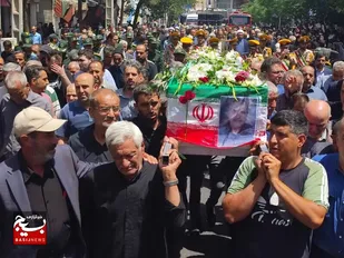 تشییع پیکر مطهر شهید جانباز ۷۰ درصد جنگ تحمیلی در ساوه