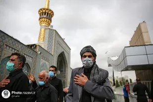 جاماندگان اربعین در حرم مطهر رضوی
